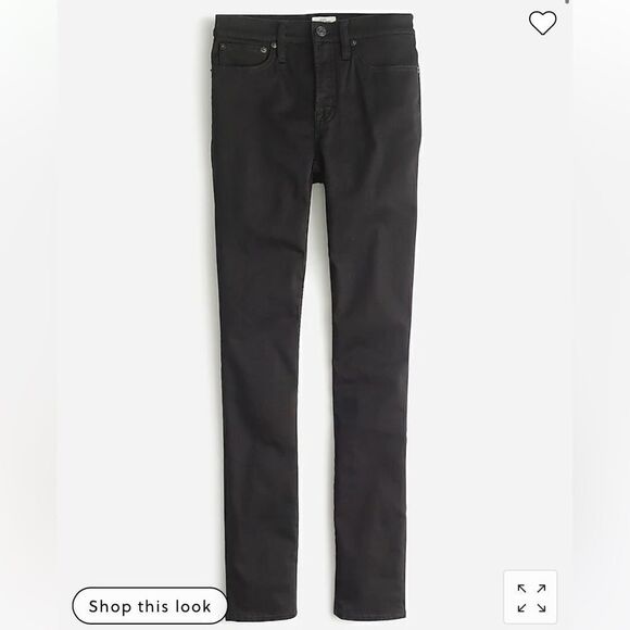 J. Crew Petite 9" mid-rise stretchy toothpick jean in new black - Picture 1 of 6